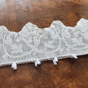 Vintage Handmade Crochet Curtain Valance Window Decor
